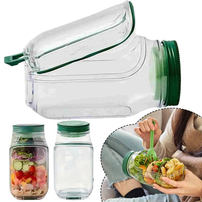 Breakfast Fruit Storage Box Leakproof Interval Salad Box Crisper Container Salad Jars Salad Pod Reusable Plastic Keep Fresh